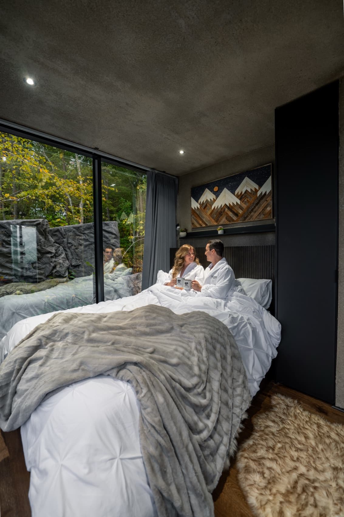 A couple relaxing together in a BOLT FARM villa