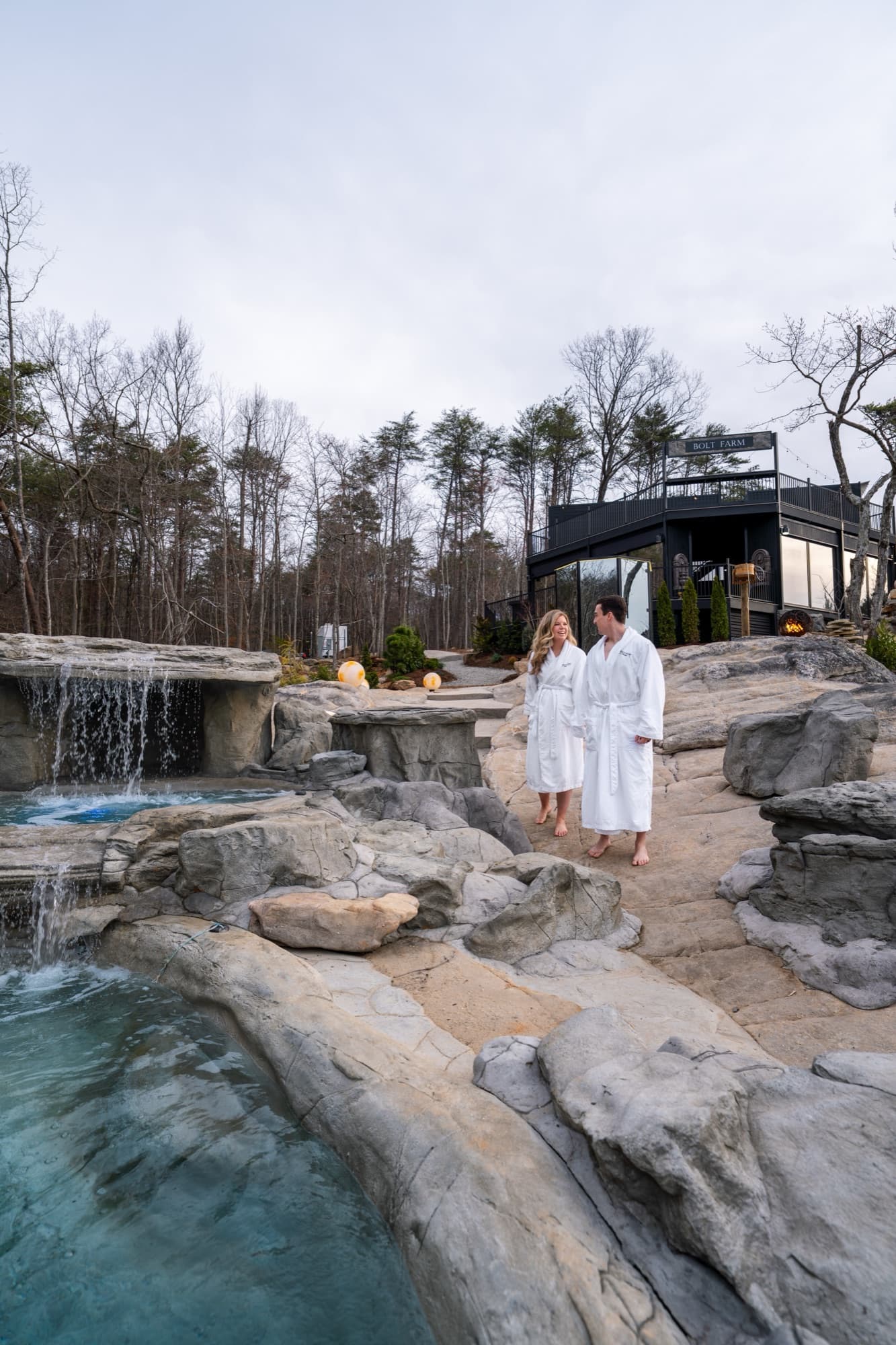 Cascading hot spring pools